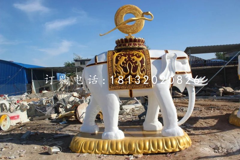 玻璃钢大象，广场动物雕塑