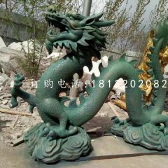 玻璃钢龙雕塑，玻璃钢喷漆雕塑