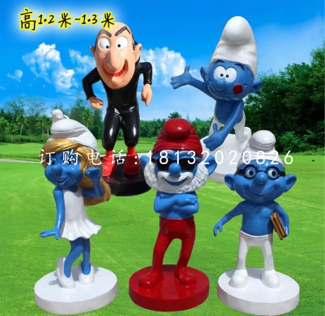 玻璃钢蓝精灵雕塑，卡通雕塑 (2)