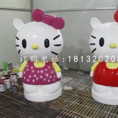 玻璃钢hello kitty雕塑，卡通雕塑