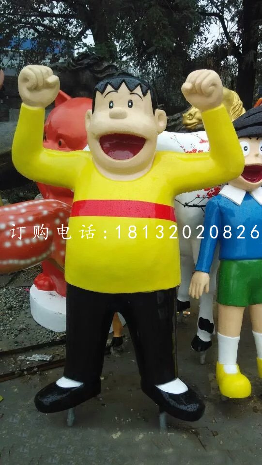 玻璃钢胖虎雕塑，卡通人物雕塑