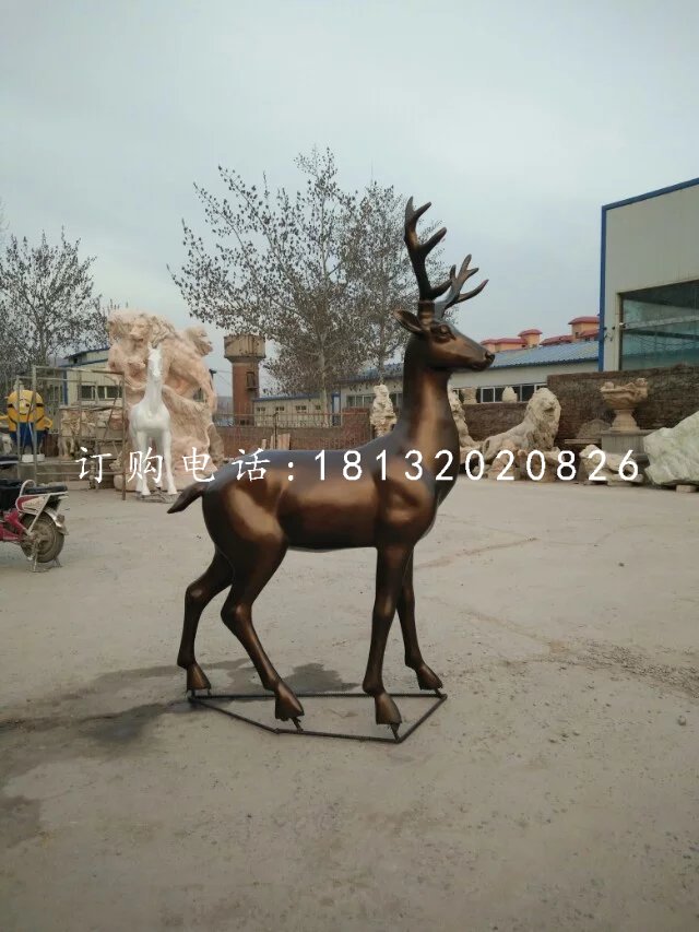 玻璃钢小鹿雕塑，动物摆件