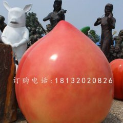玻璃钢桃子雕塑，仿真水果雕塑