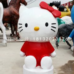 玻璃钢卡通雕塑，hello kitty雕塑