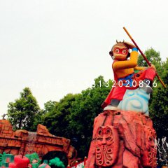 孙悟空雕塑，玻璃钢卡通雕塑