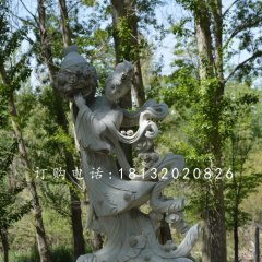 天女散花石雕，公园仙女石雕