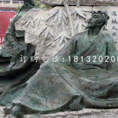王维铜雕，古代诗人铜雕