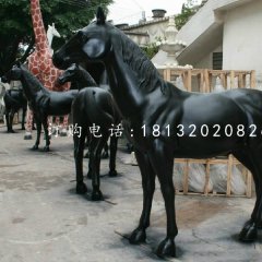 黑马雕塑，玻璃钢喷漆雕塑