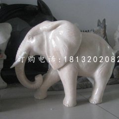 汉白玉小象，小型象雕塑