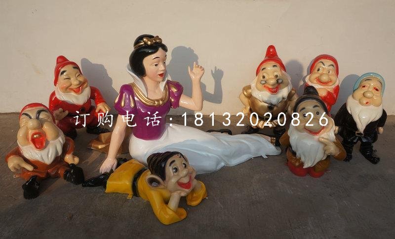 白雪公主雕塑，七个小矮人雕塑