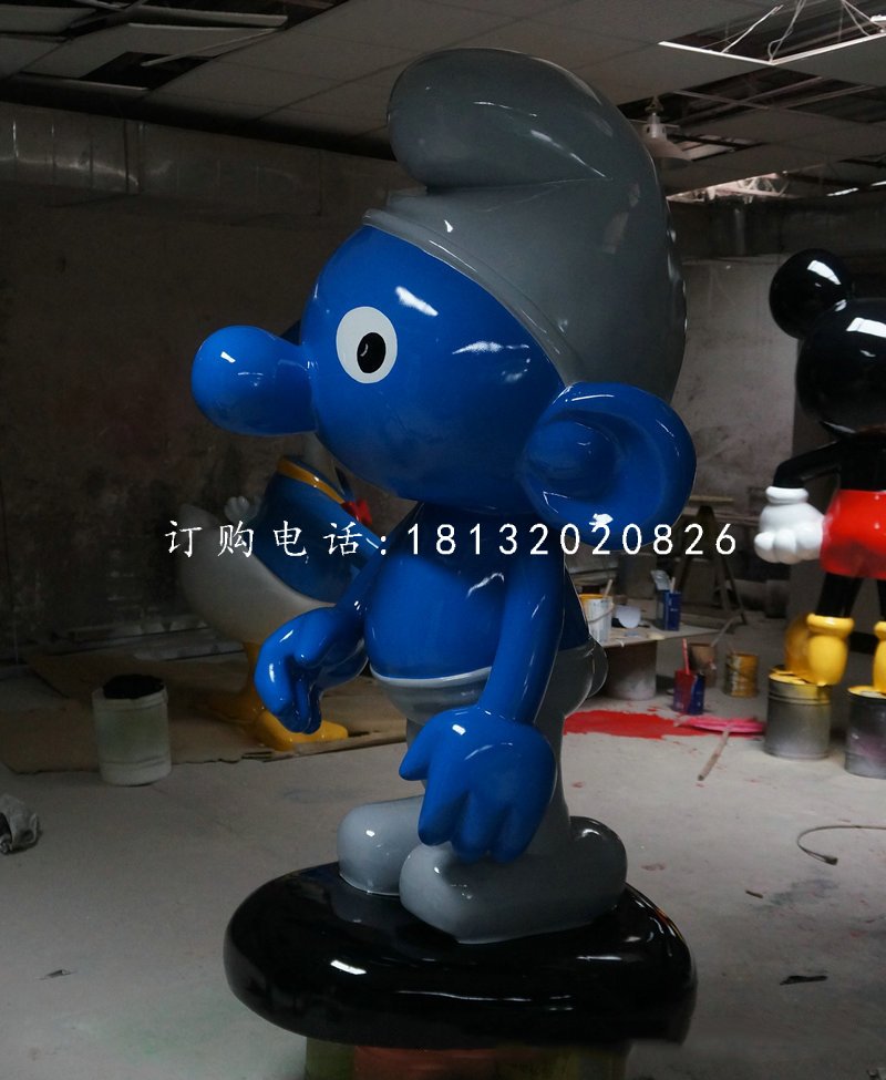 玻璃钢蓝精灵雕塑，卡通雕塑 (2)
