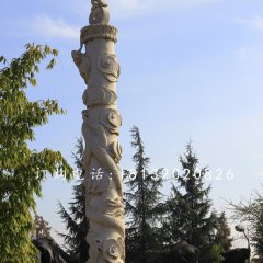 盘龙柱雕塑，石雕柱子