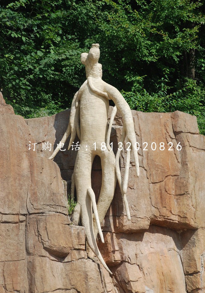 人参雕塑，玻璃钢仿真雕塑