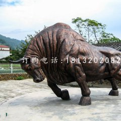 铜雕开荒牛，动物铜雕