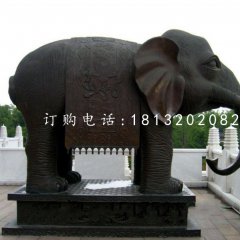 铜雕大象，寺庙铜大象雕塑