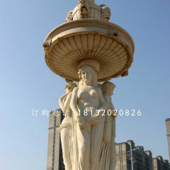 西方人物石喷泉，广场景观石雕