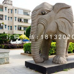 小区动物石雕，大象石雕