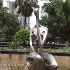 抽象女人雕塑，不锈钢抽象人物