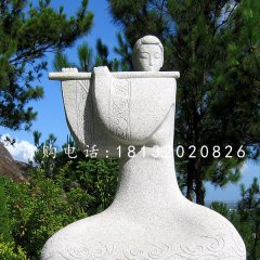 吹笛子雕塑，抽象古代美女雕塑
