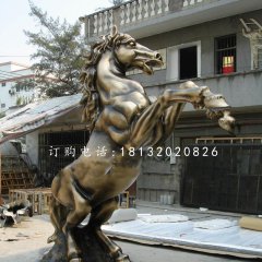 玻璃钢仿铜立马，广场动物雕塑