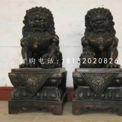 小型铜狮子，北京狮铜雕
