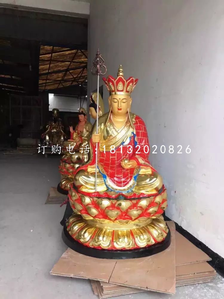 玻璃钢彩绘佛像，地藏王菩萨雕塑