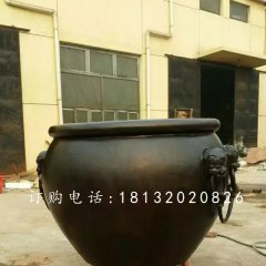 仿古铜水缸，圆形水缸