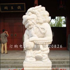 汉白玉小狮子雕塑，动物石雕