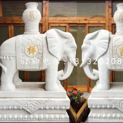 汉白玉大象，吉祥大象石雕