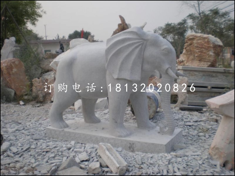 公园大象石雕，小象石雕