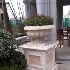 欧式花盆雕塑，花钵石雕