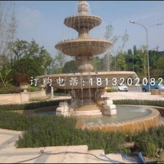 欧式喷泉石雕，晚霞红景观石雕