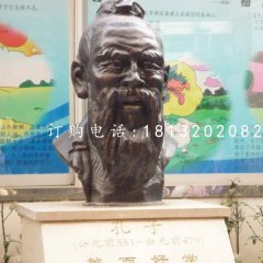 孔子头像铜雕，古代名人铜雕