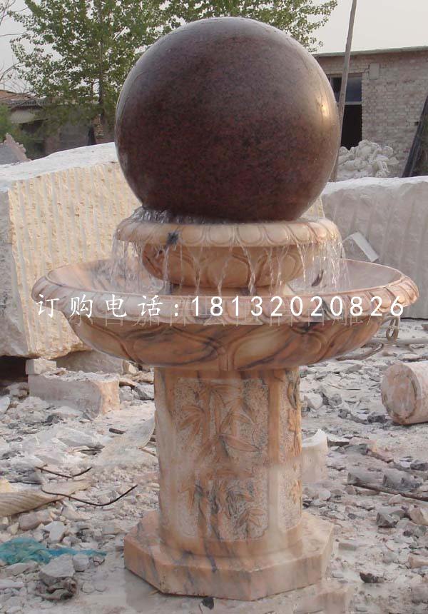 晚霞红风水球，景观石雕