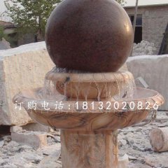 晚霞红风水球，景观石雕