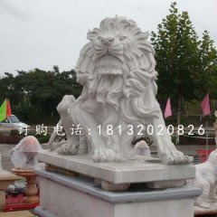 汉白玉狮子，欧式狮子石雕