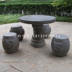 仿古圆桌圆凳，石桌椅