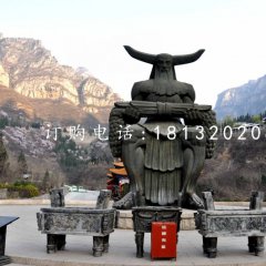 神农铜雕，广场神话人物铜雕
