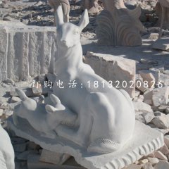 羊羔跪乳石雕，汉白玉动物石雕