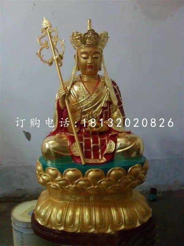 坐式地藏王，铜雕彩绘佛像