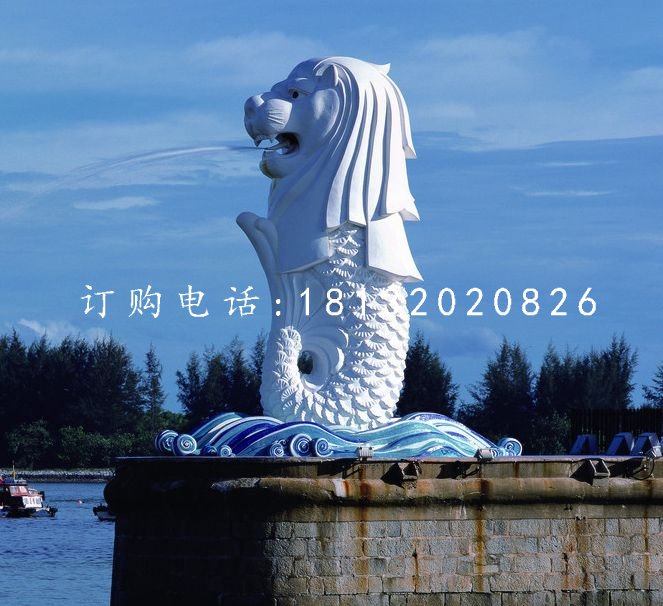 鱼尾狮石雕，广场景观石雕
