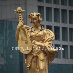 乐妓雕塑，广场人物铜雕