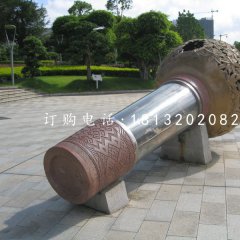 不锈钢话筒雕塑，公园景观雕塑
