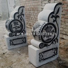 青石仿古门墩石雕，门口抱鼓石