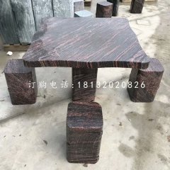 石雕方桌凳，公园桌凳石雕