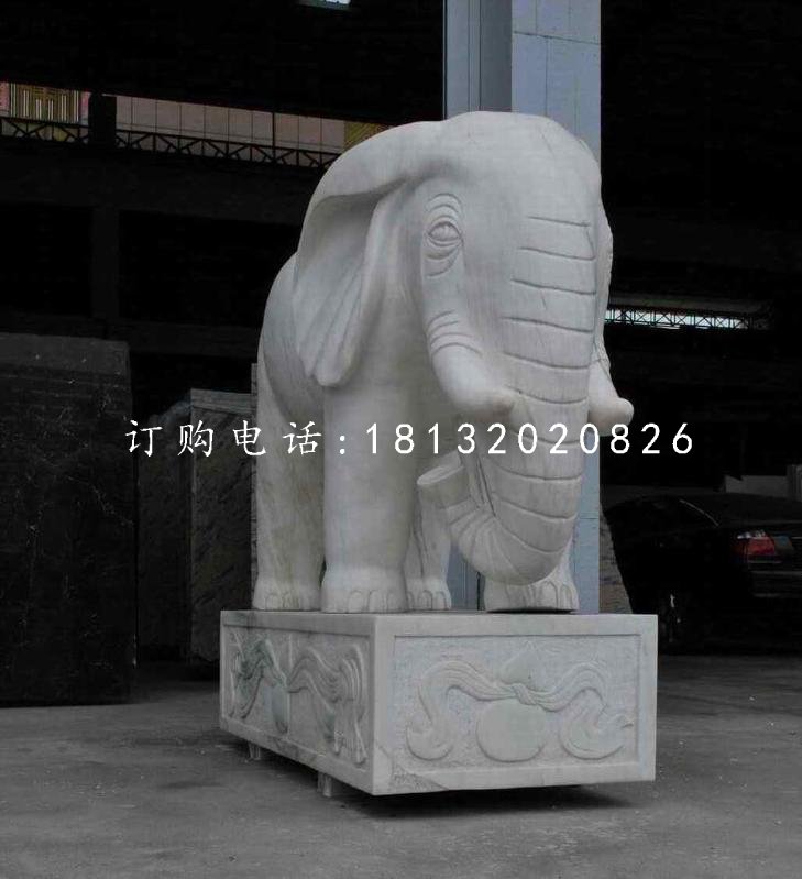 大理石大象雕塑企业动物石雕