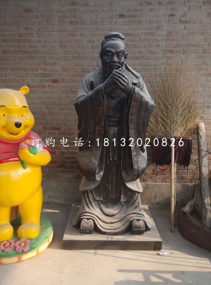 校园孔子雕塑古代名人铜雕