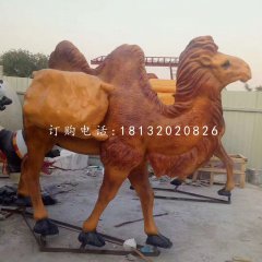 玻璃钢仿真骆驼，玻璃钢动物雕塑