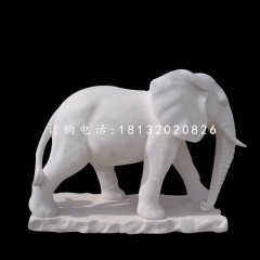 汉白玉大象，广场动物石雕