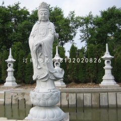 汉白玉观音菩萨，石雕佛像